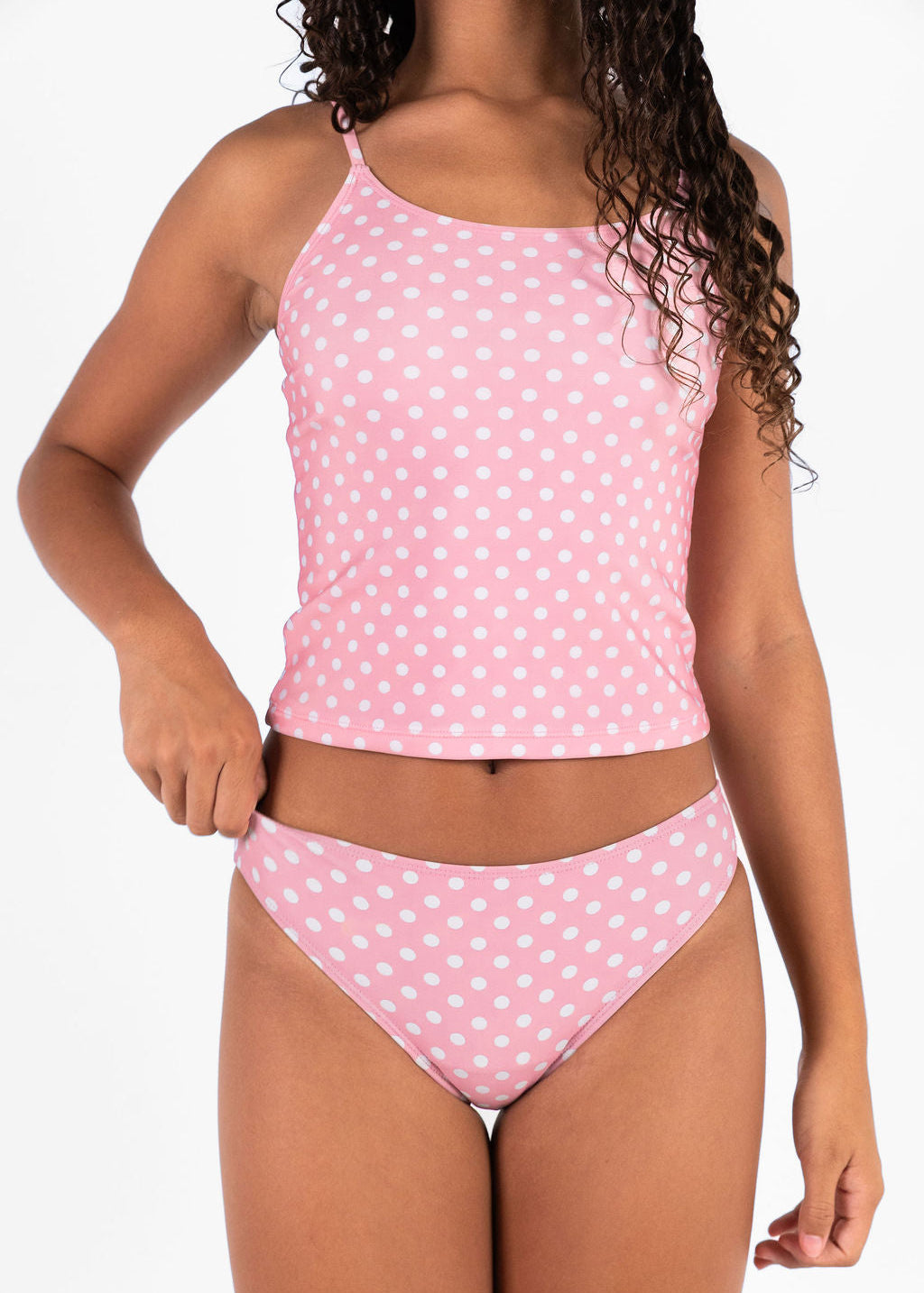 Tankini Top Pink Polka Dot