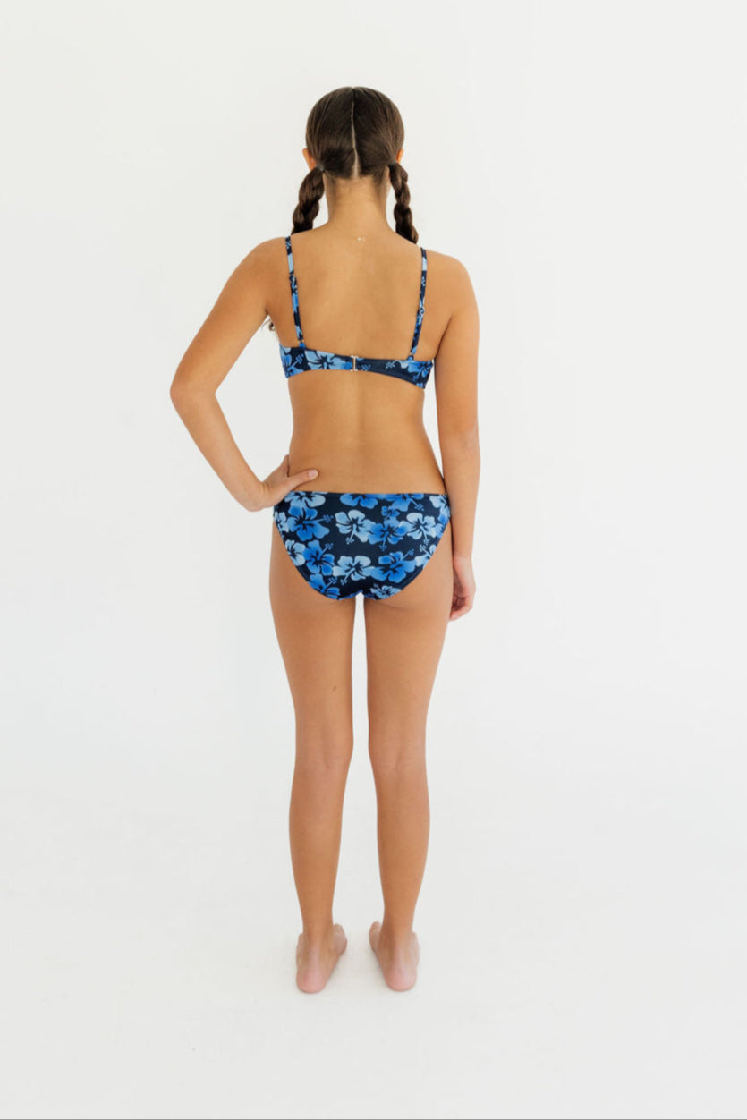 Coconut Bikini Top Blue Floral