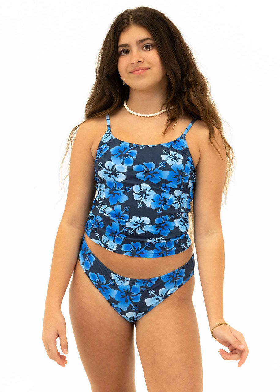 Tankini Top Blue Floral