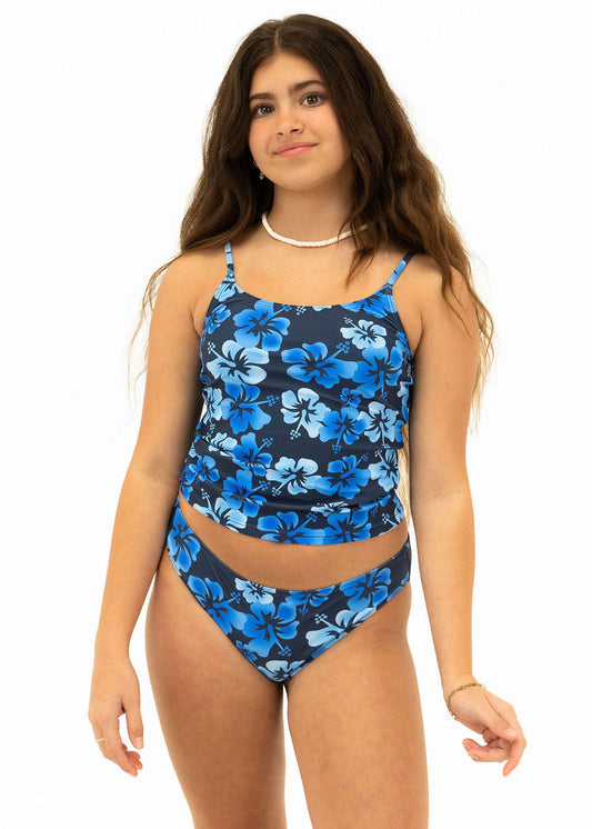 Tankini Top Blue Floral