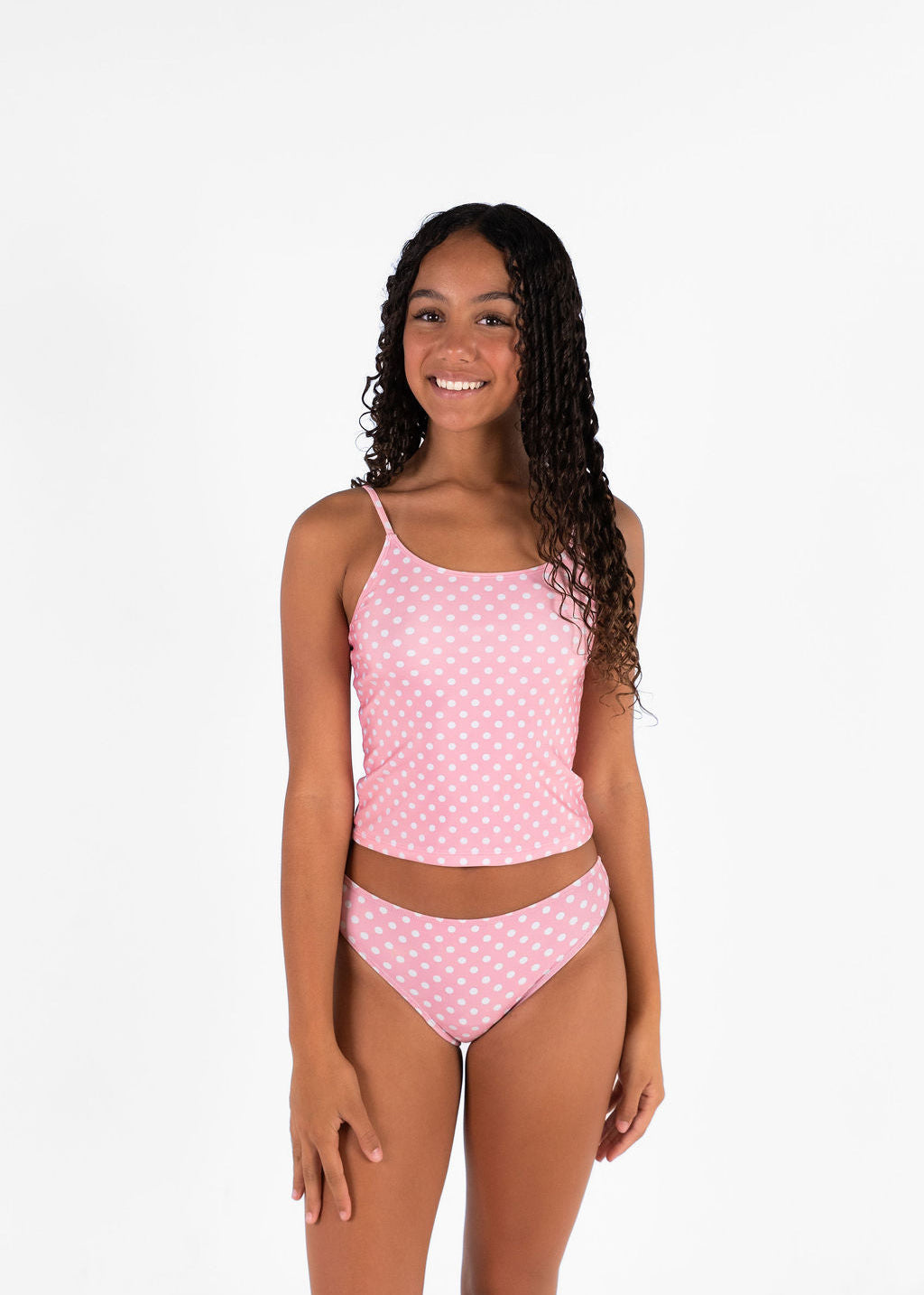 Tankini Top Pink Polka Dot
