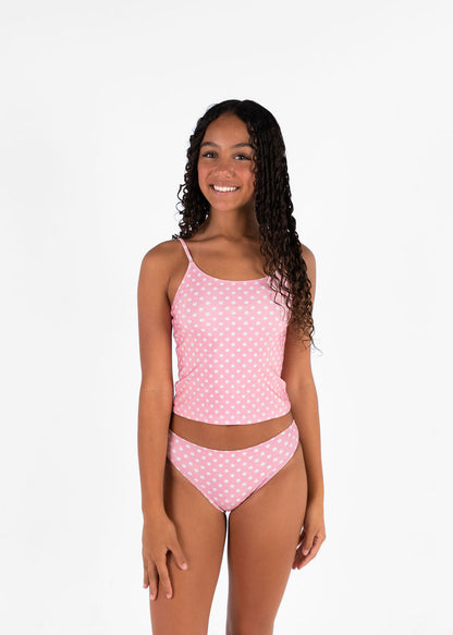 Tankini Top Pink Polka Dot