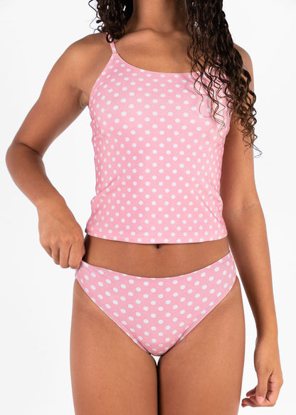 Tankini Top Pink Polka Dot