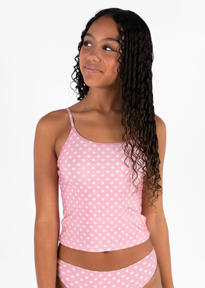 Tankini Top Pink Polka Dot