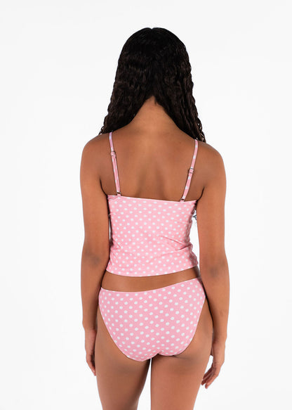 Tankini Top Pink Polka Dot